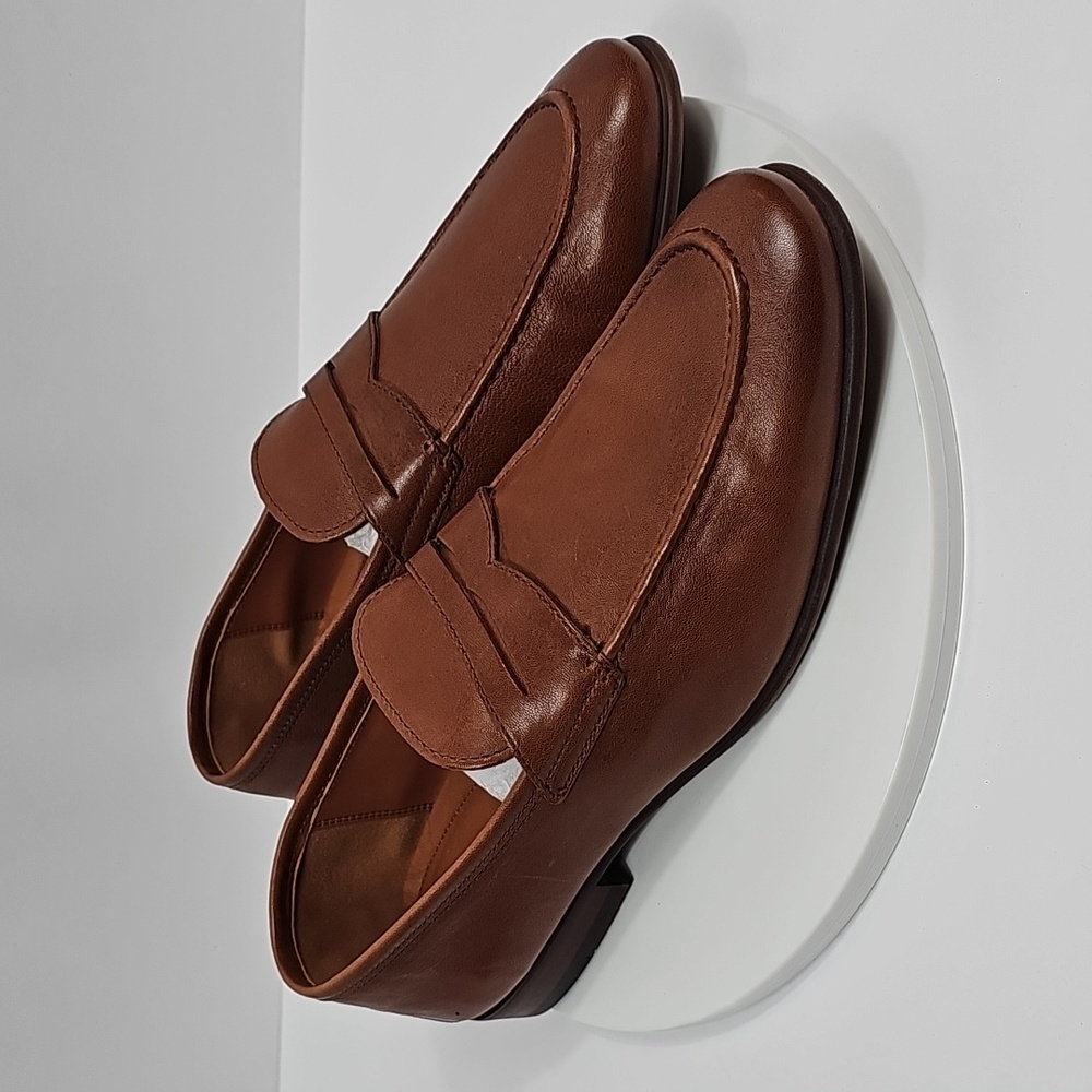 NIB Aldo Men's Manubar Leather Loafer Slip On Size 10.5 D Brown Dress Shoes - Picture 2 of 15
